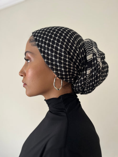 Modal/Cashmere Palestine Kefiyyah Shawl (Black) 29