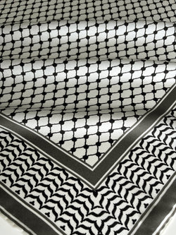 100% Silk Palestine Kefiyyah Scarf 35"x35"