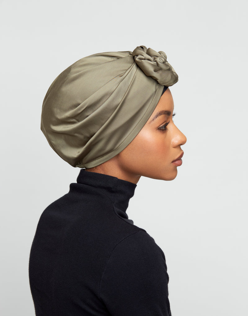 Top-Bun Turban- olive