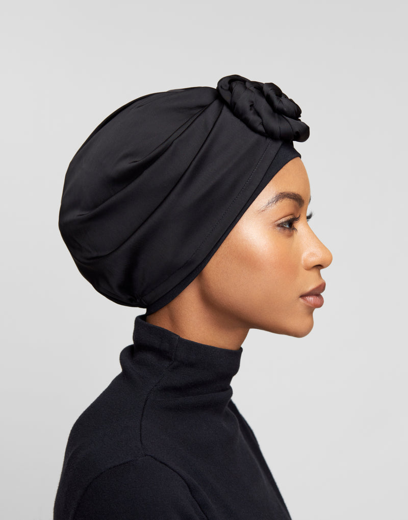 Top-Bun Turban- black